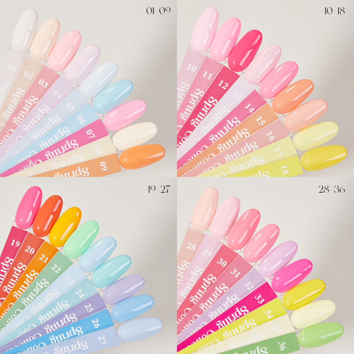 Gel Couleur Spring Collection Vendeeni – 36 Teintes Pastel & Néon Hema Free 15ml Vendeeni