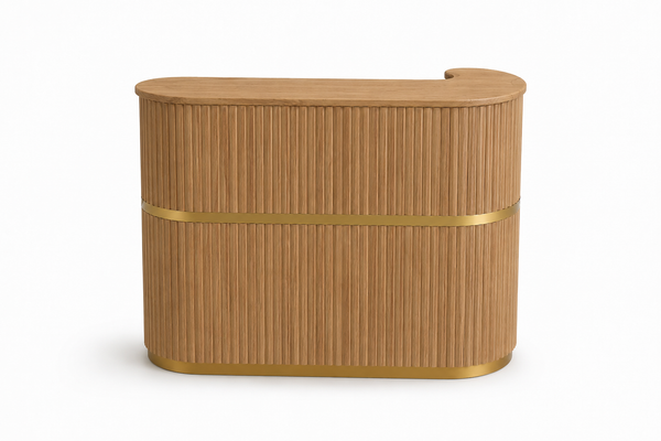 XS-RE09 COMPTOIR 120X55X100 BLANC AVEC DORE METAL