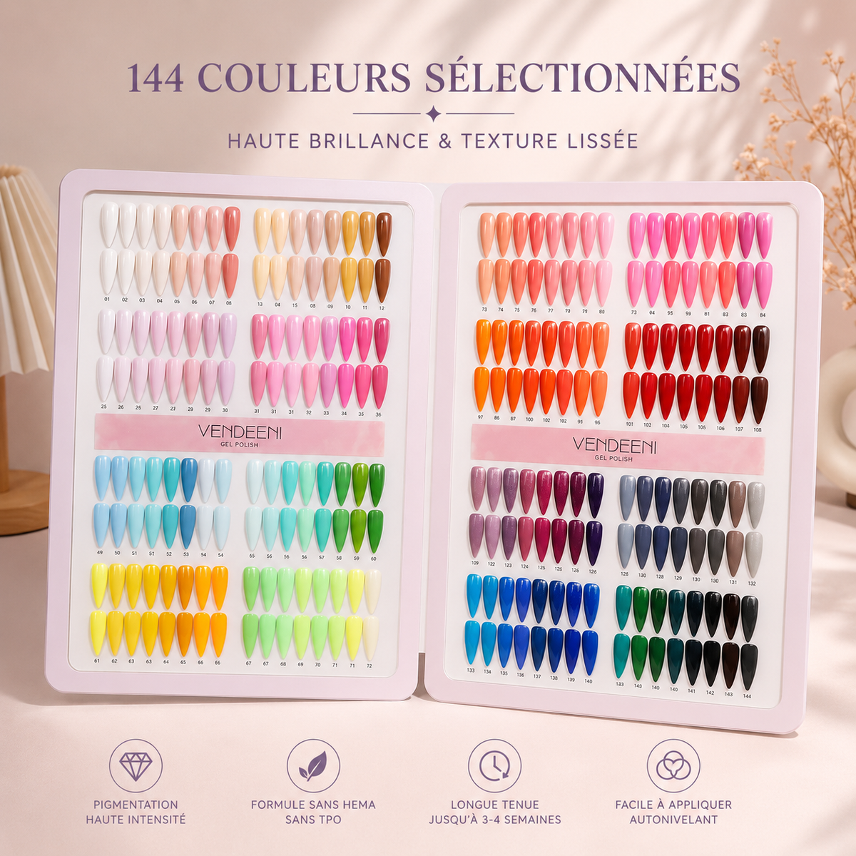 Collection Vendeeni 144 Couleurs — Vernis à l'Unité (M001-M100) Vendeeni
