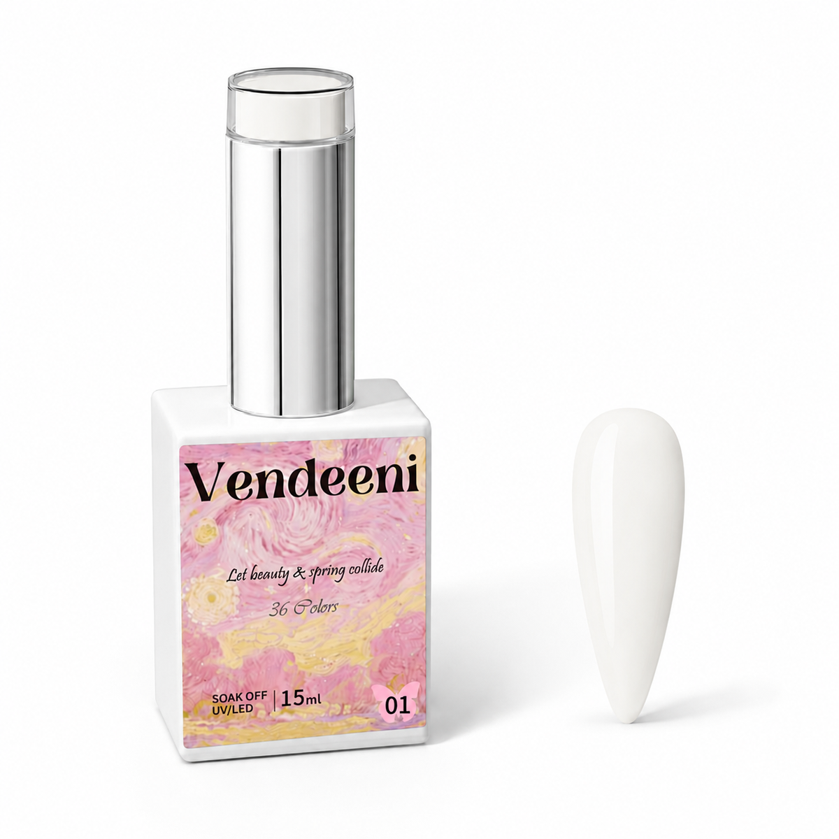 Gel Couleur Spring Collection Vendeeni – 36 Teintes Pastel & Néon Hema Free 15ml Vendeeni