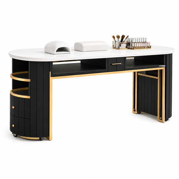 XS-04 TABLE DE MANUCURE DOUBLE — Noir