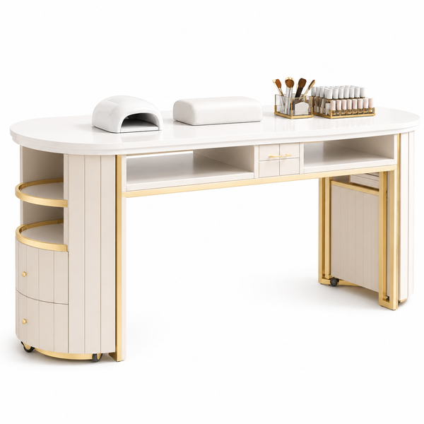 XS-04 TABLE DE MANUCURE DOUBLE — Gris