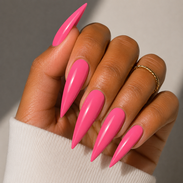 Néon #5 — rose fluo vif sur poses longues amande