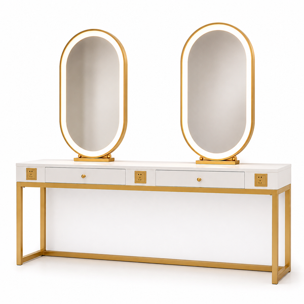 Poste Double Coiffure Premium avec 2 Miroirs – XS-MS04