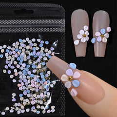 DECORATION PETALE ACRYLIQUE AVEC BILLE DORE