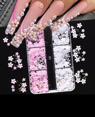 PETIT FLEURS ACRYLIQUE ROSE/BLANC