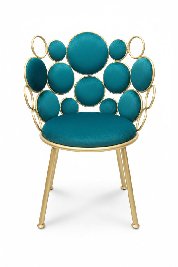 Chaise Bulles Dorées XXS-C06 – Velours Salon de Beauté