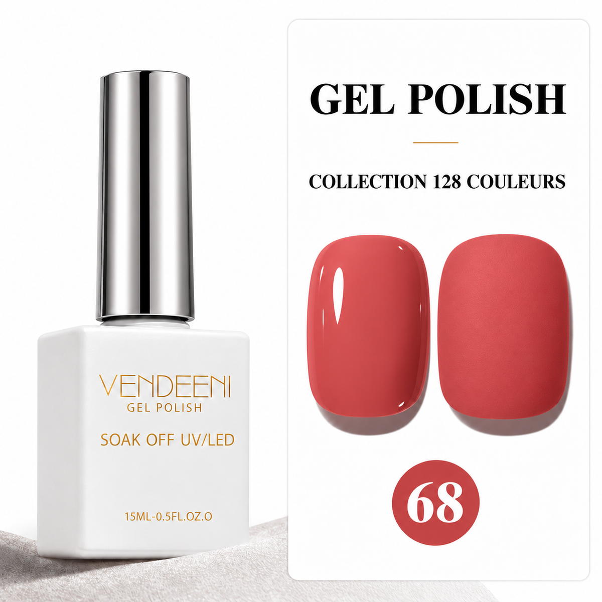 VENDEENI Vernis Gel Semi-Permanent UV/LED – Collection 128 Teintes VENDEENI