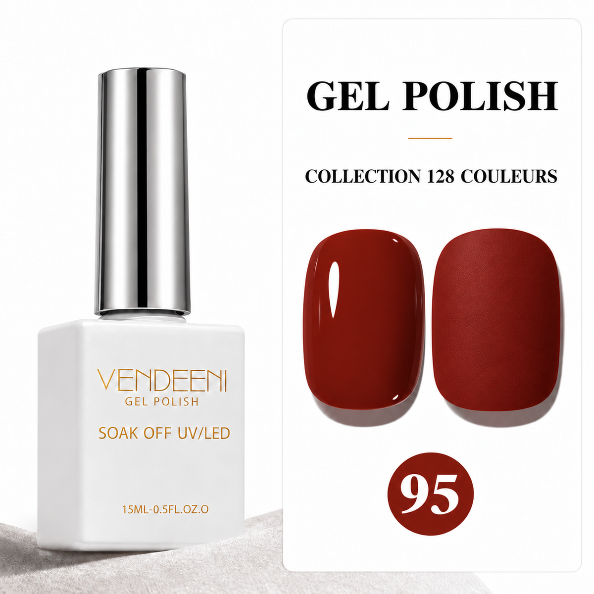 VENDEENI Vernis Gel Semi-Permanent UV/LED – Collection 128 Teintes VENDEENI