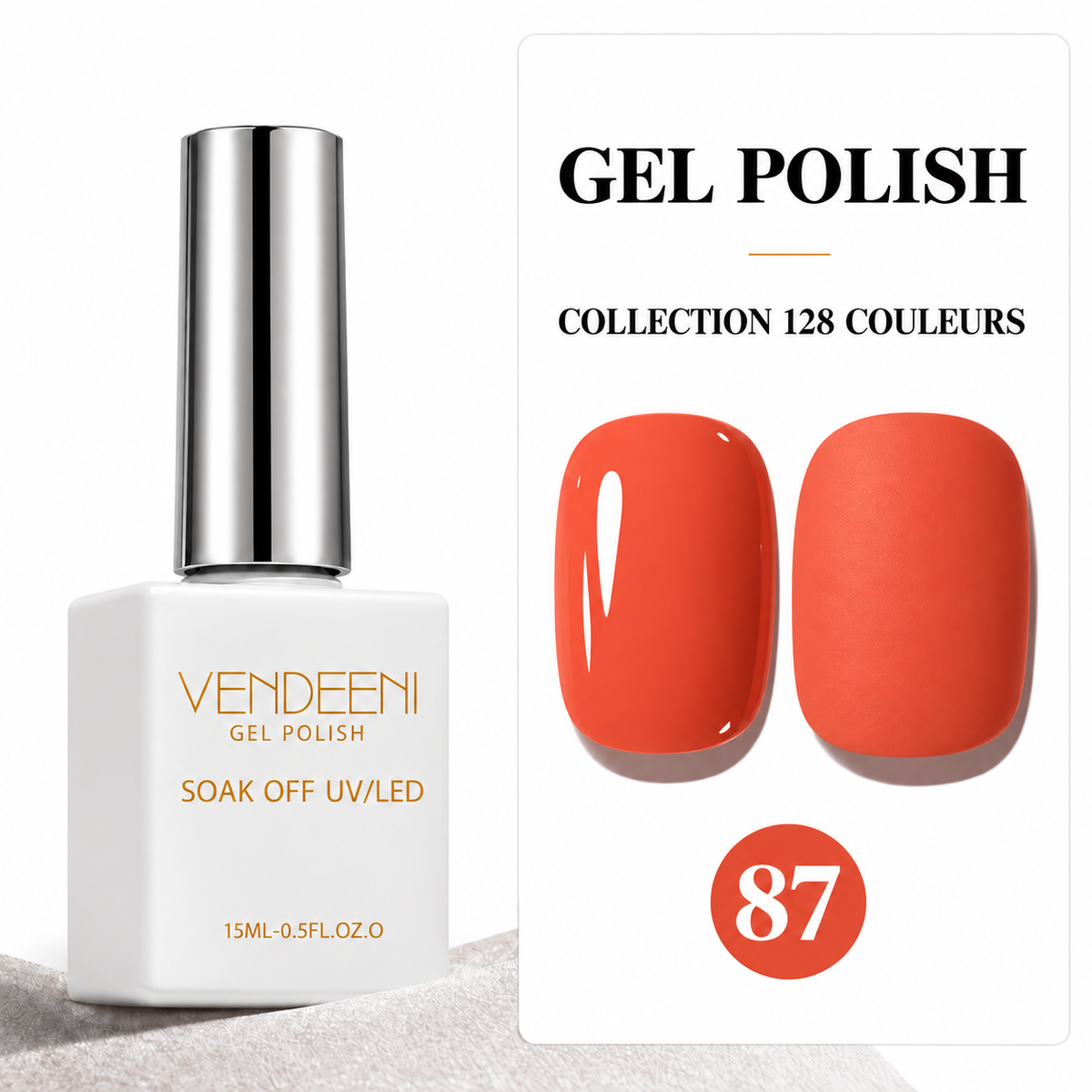 VENDEENI Vernis Gel Semi-Permanent UV/LED – Collection 128 Teintes VENDEENI