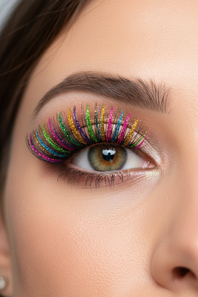 EXTENSION CILS A CILS COLORIE AVEC PAILLETTES ROYALPEDINIALS DISTRIBUTION