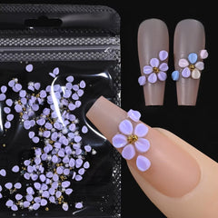 DECORATION PETALE ACRYLIQUE AVEC BILLE DORE