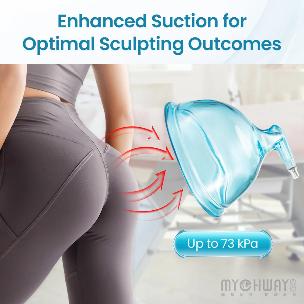 Vacuum Butt Lift Machine Strong Suction 73Kpa Larger Vacuum Cups for Beautysalon