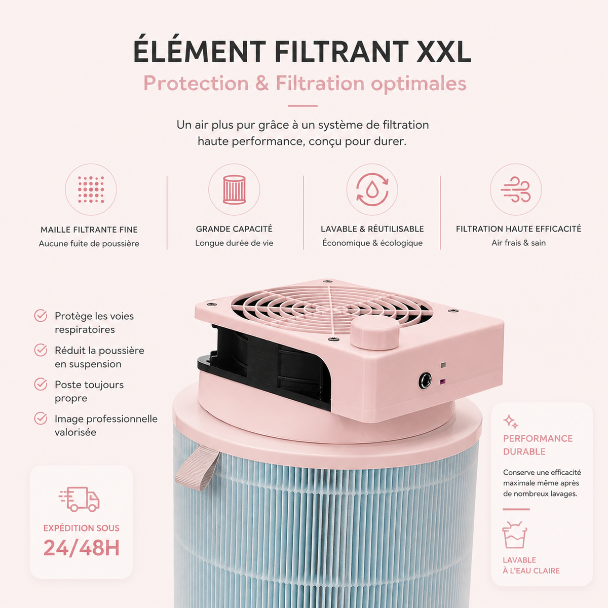 Aspirateur pédicure professionnel anti-poussière Le Monde de l'Esthétique
