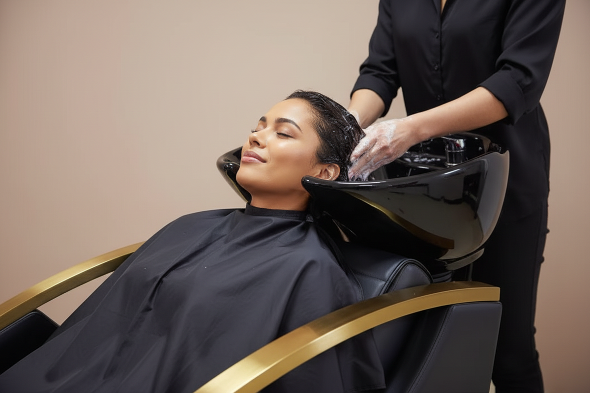 XS-S01 FAUTEUIL BAC A SHAMPOING NOIRE LE MONDE LESTHETIQUE