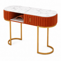 Table de Manucure Velours XS-M09 – Design Luxe Pieds Dorés