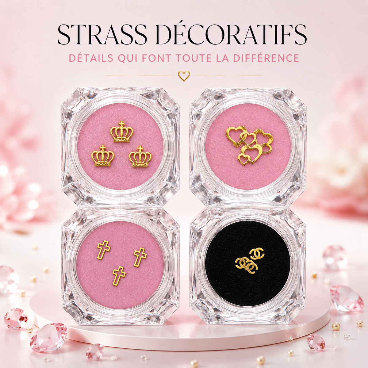 Strass dentaire dorés (lot de 3) Monde de l'Esthétique