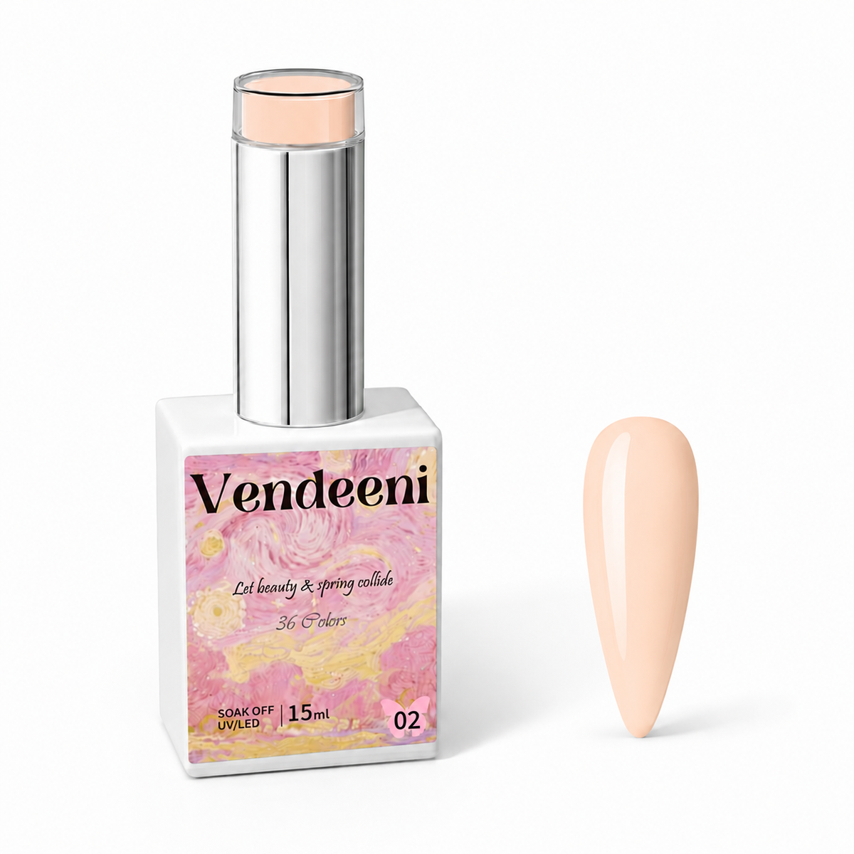 Gel Couleur Spring Collection Vendeeni – 36 Teintes Pastel & Néon Hema Free 15ml Vendeeni