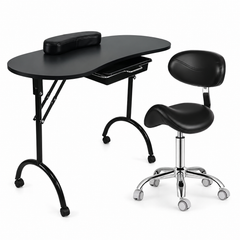 Table de Manucure Pliante XS-MB05 – Tiroir + Coussin + Chaise | Salon Pro