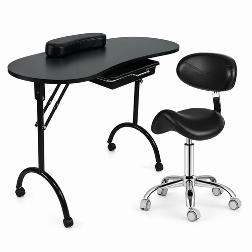 Table de Manucure Pliante XS-MB05 – Tiroir + Coussin + Chaise | Salon Pro Le Monde de l'Esthétique