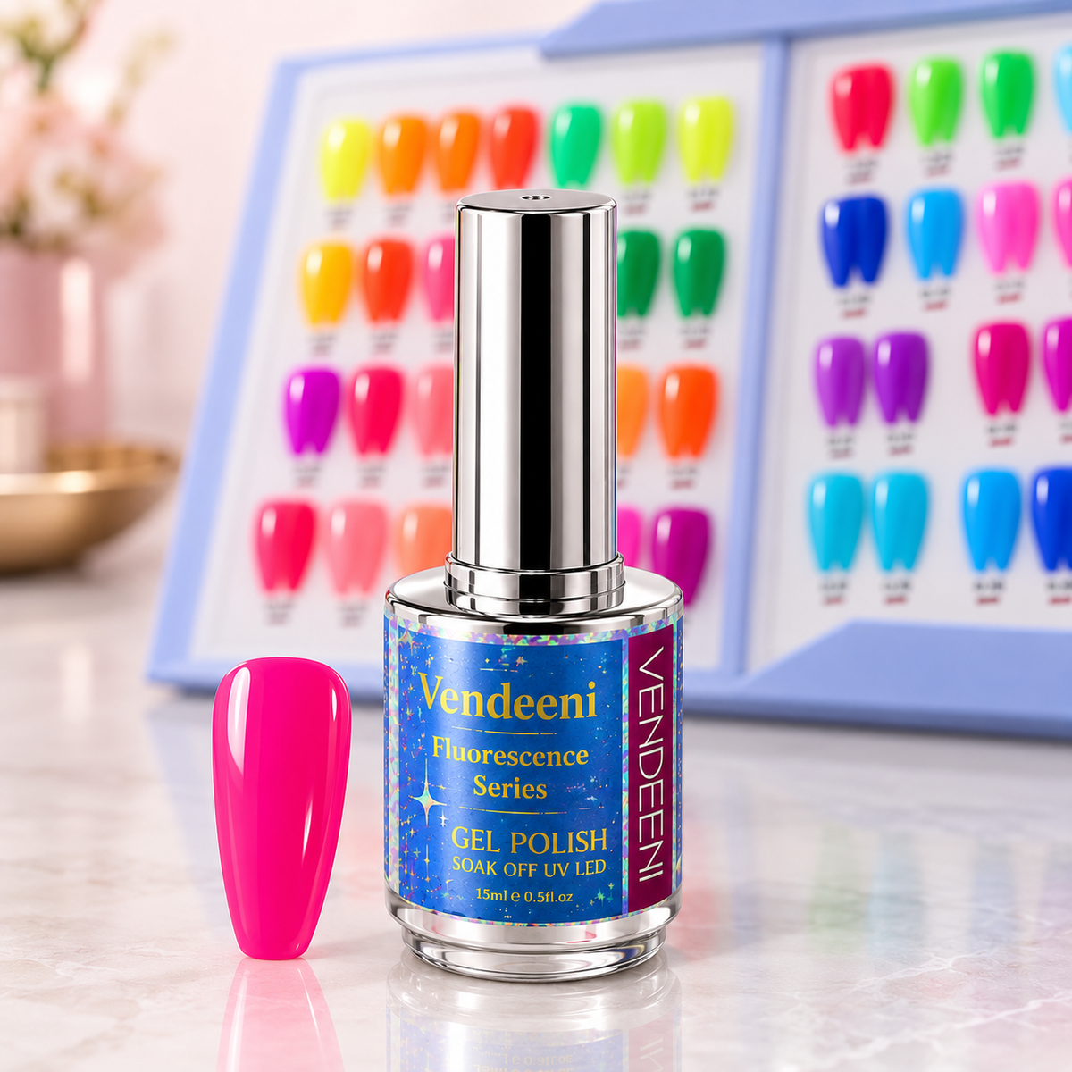 Vernis Semi-Permanent Fluorescent — Couleurs Néon & Fluo VENDENEE