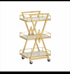 CHARIOT EN CERAMIC MARBRET ET OR