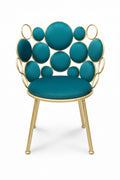 Chaise Bulles Dorées XXS-C06 – Velours Salon de Beauté