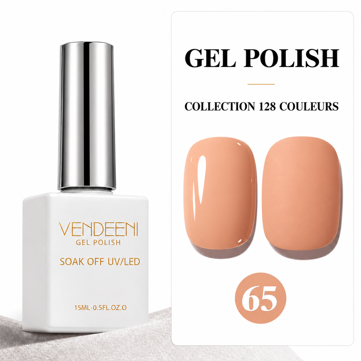 VENDEENI Vernis Gel Semi-Permanent UV/LED – Collection 128 Teintes VENDEENI
