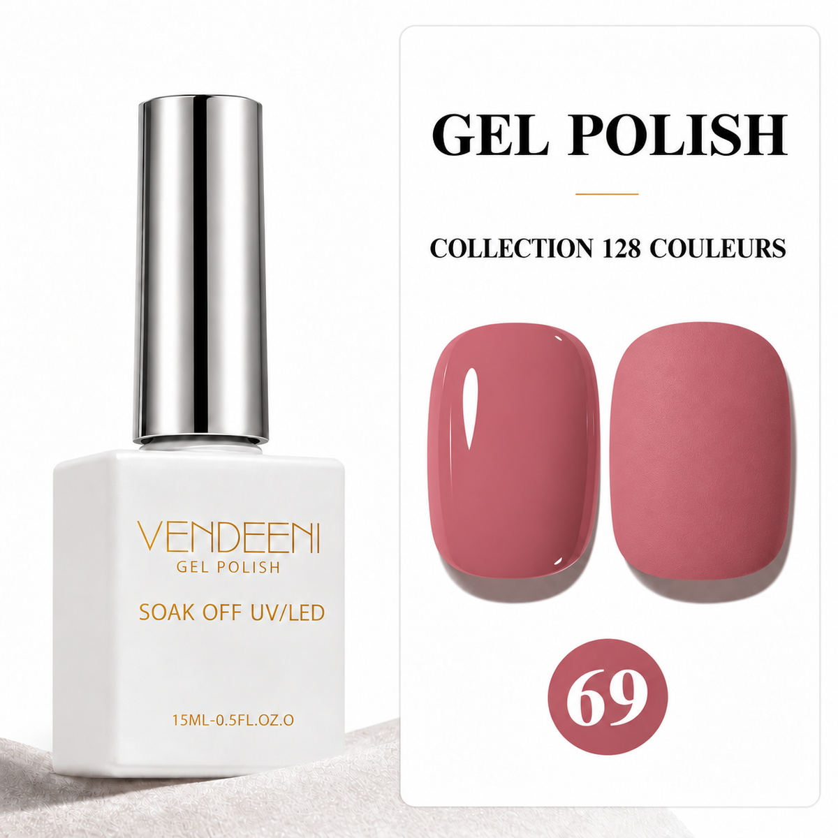 VENDEENI Vernis Gel Semi-Permanent UV/LED – Collection 128 Teintes VENDEENI