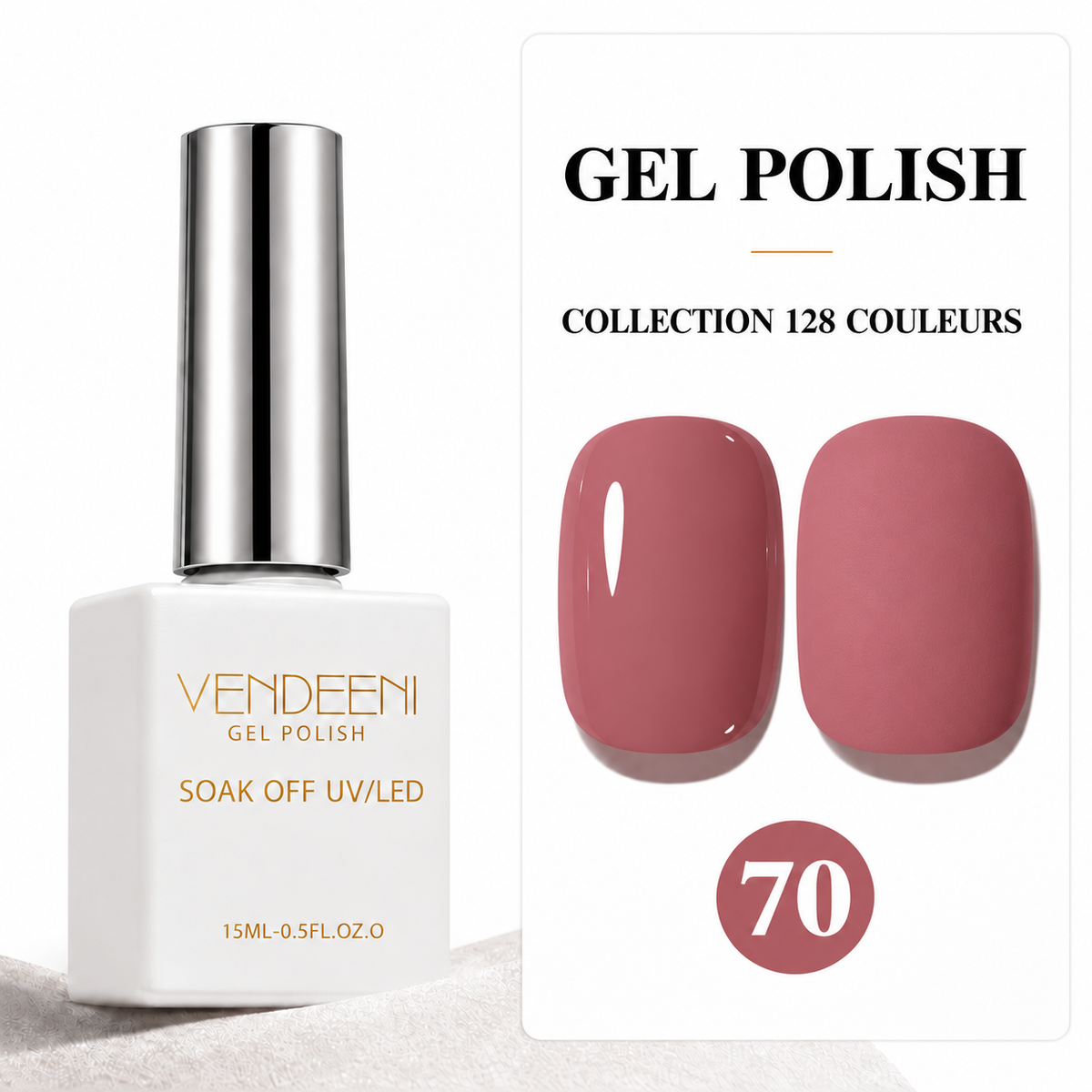 VENDEENI Vernis Gel Semi-Permanent UV/LED – Collection 128 Teintes VENDEENI