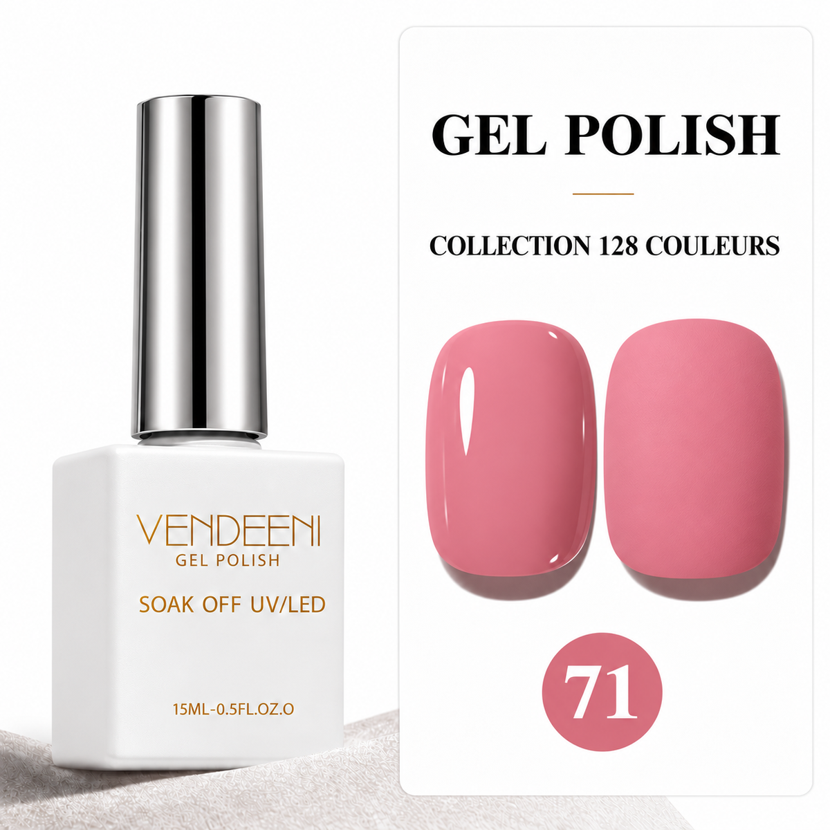 VENDEENI Vernis Gel Semi-Permanent UV/LED – Collection 128 Teintes VENDEENI