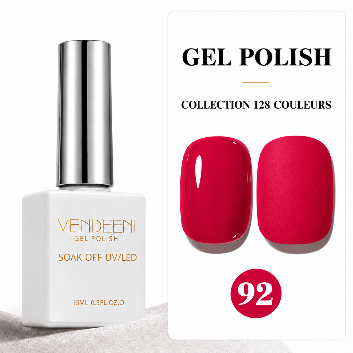 VENDEENI Vernis Gel Semi-Permanent UV/LED – Collection 128 Teintes VENDEENI