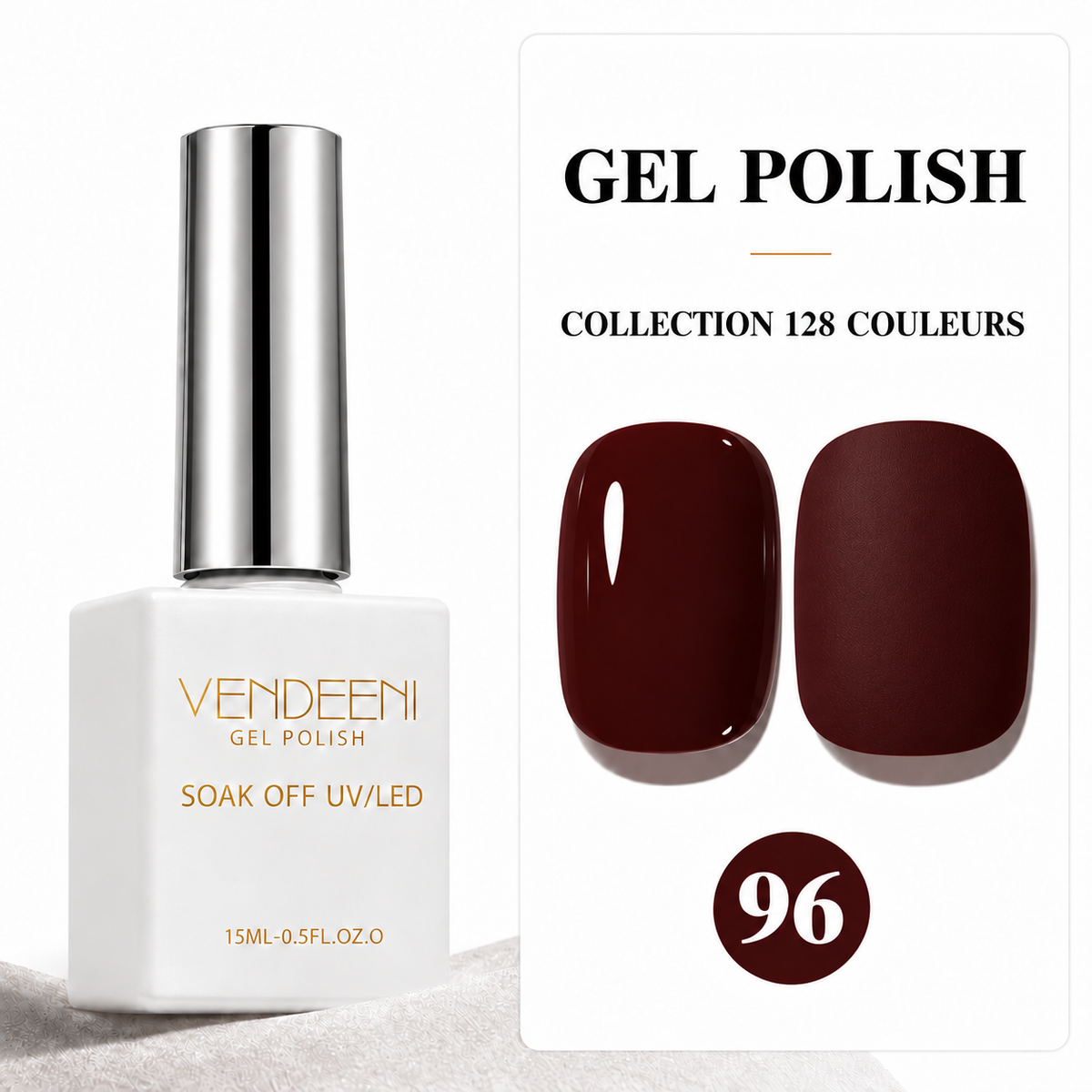 VENDEENI Vernis Gel Semi-Permanent UV/LED – Collection 128 Teintes VENDEENI