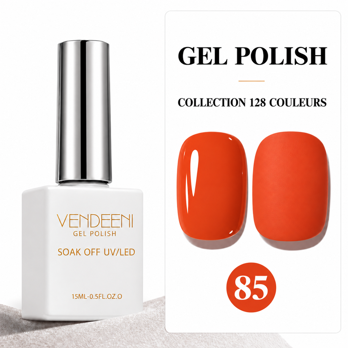 VENDEENI Vernis Gel Semi-Permanent UV/LED – Collection 128 Teintes VENDEENI