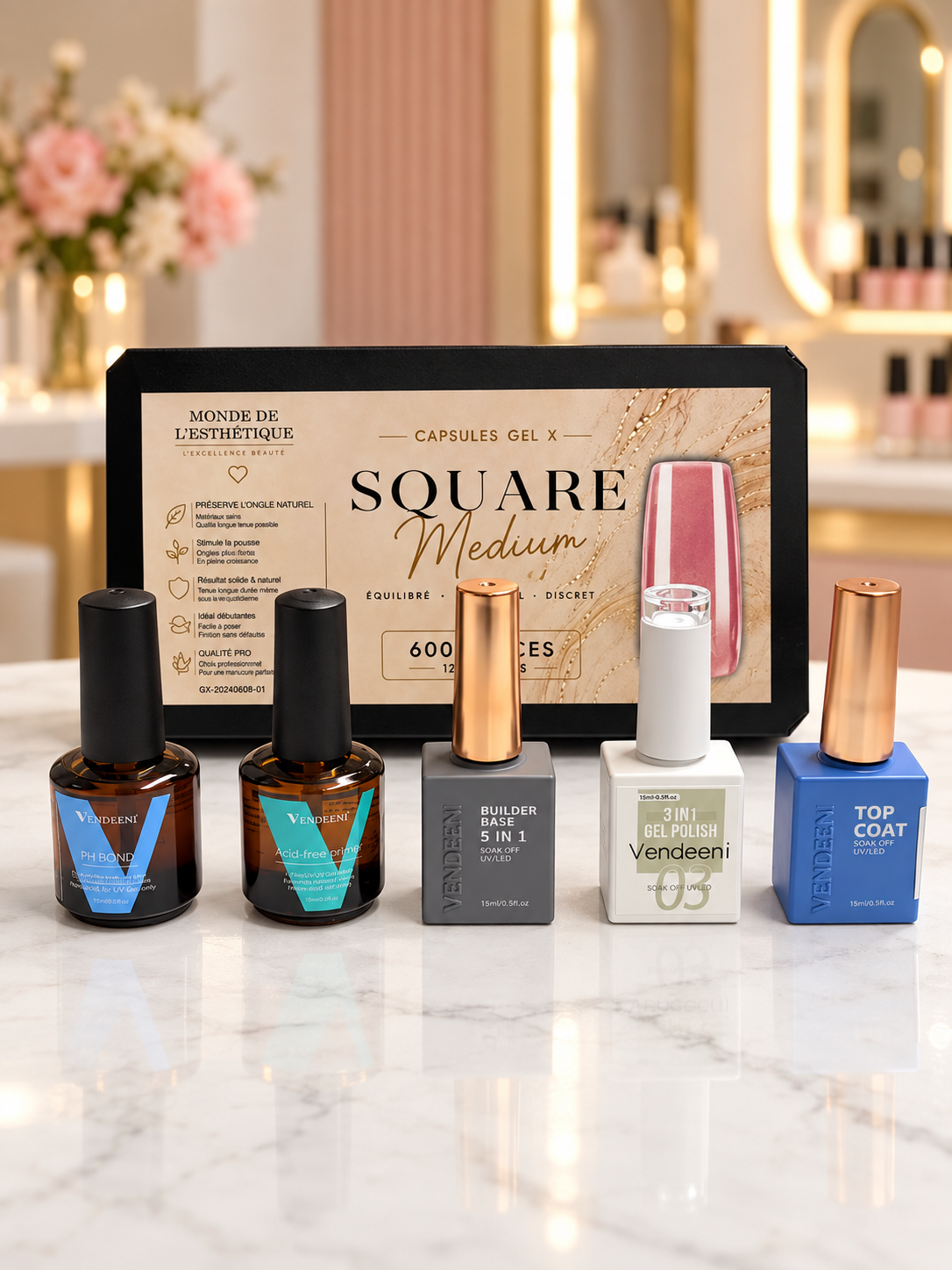 KIT DÉBUTANT  GEL X RÉASSORT Monde de l'Esthétique