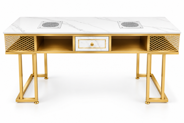 Table de Manucure Professionnelle XS-M051 – Effet Marbre & Aspirateur Intégré