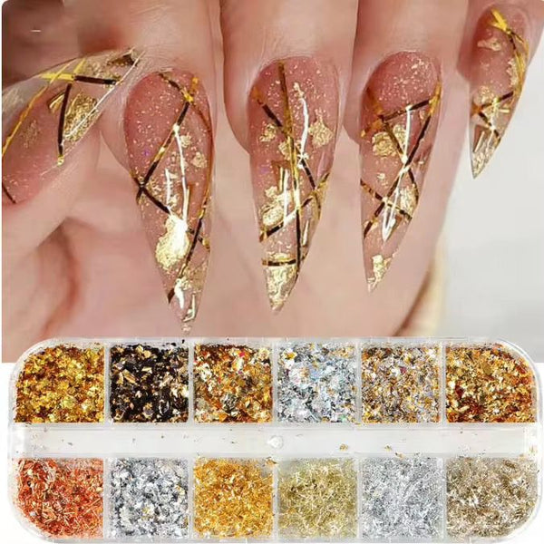 LOT FEUILLE COULEURS METALIQUE