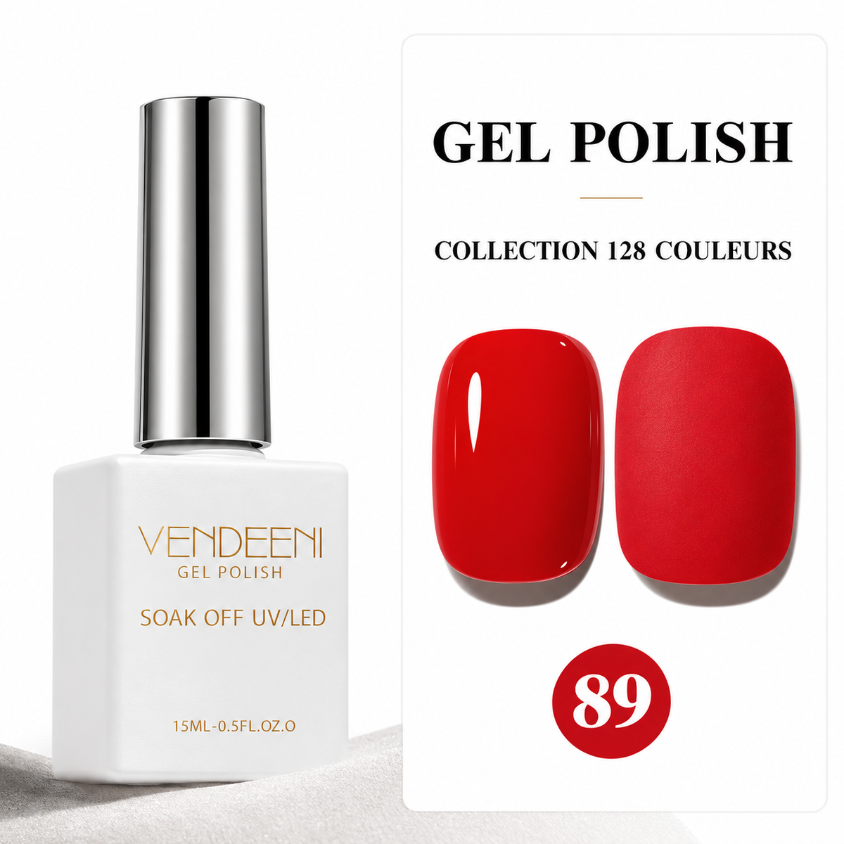 VENDEENI Vernis Gel Semi-Permanent UV/LED – Collection 128 Teintes VENDEENI