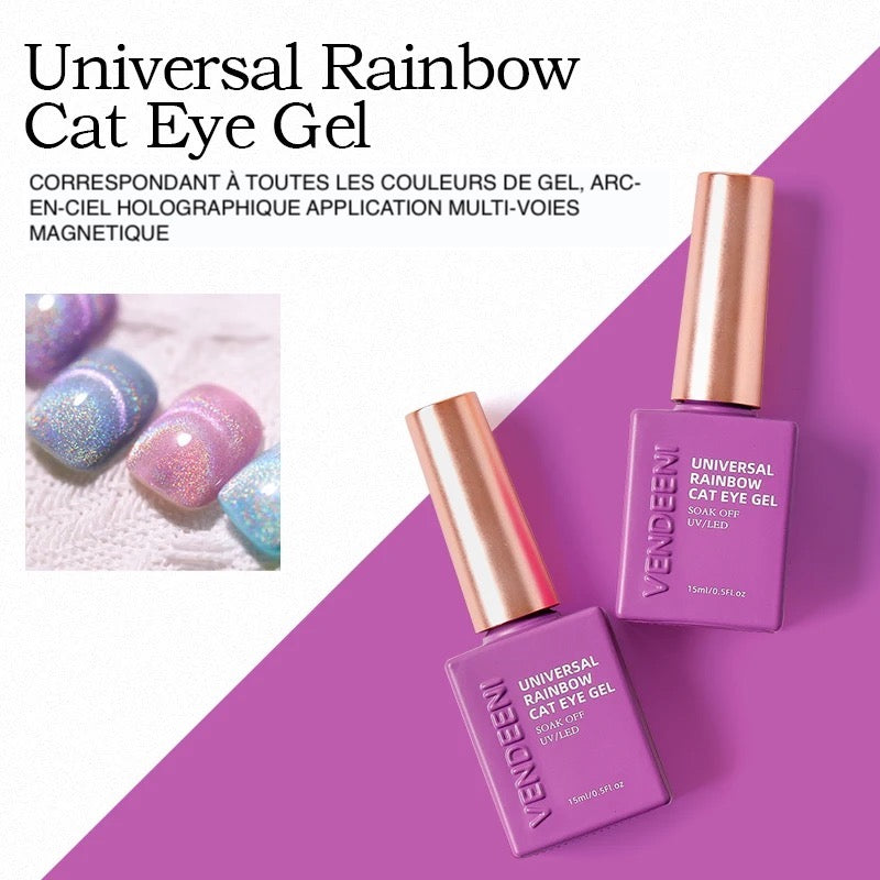 Universal Crystal Cat Eye Gel Vendeeni 15ml flacon violet rose gold